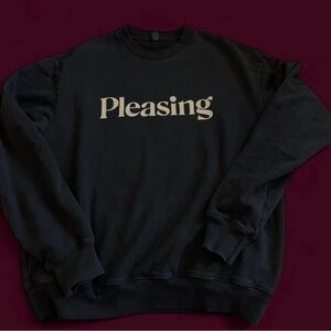 Pleasing Black Crewneck Sweater unisex